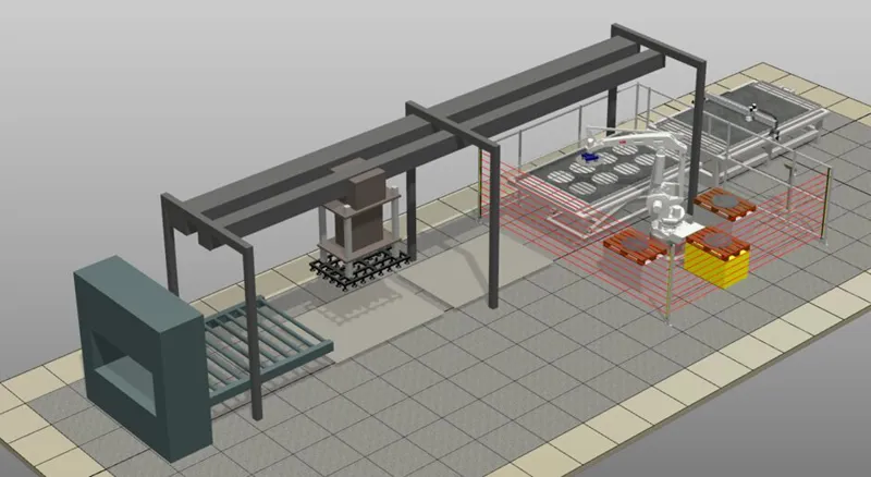 Automatizētas iepakošanas līnijas 3D modelis