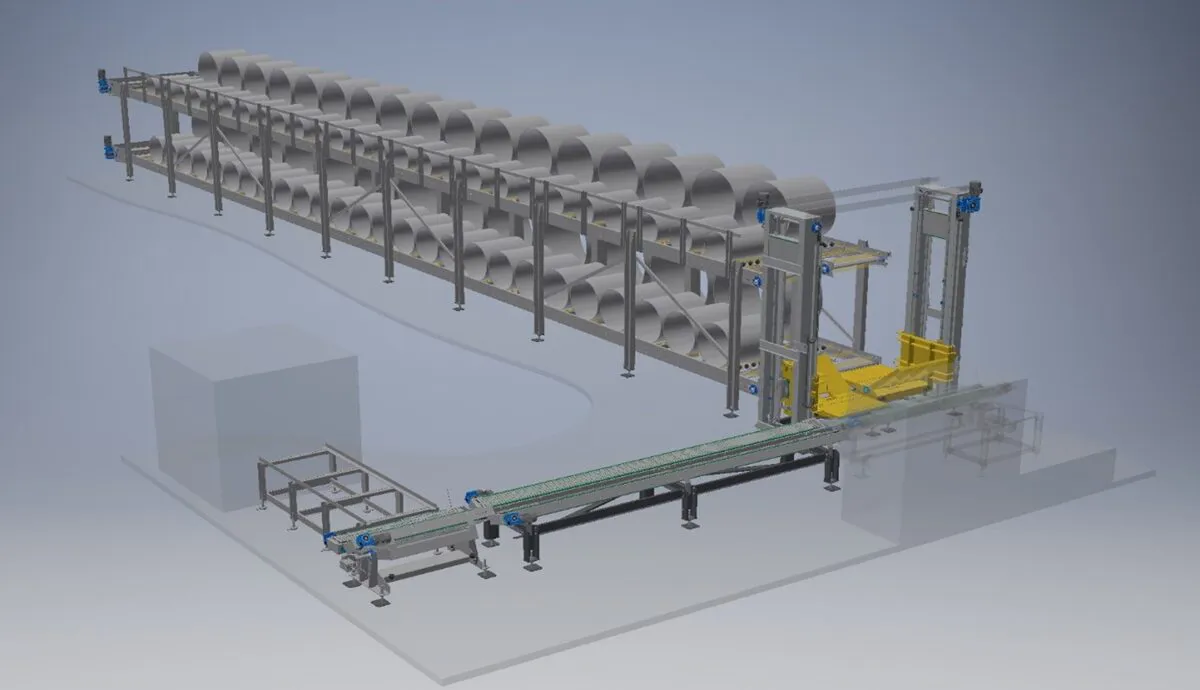 3D model of a conveyor line